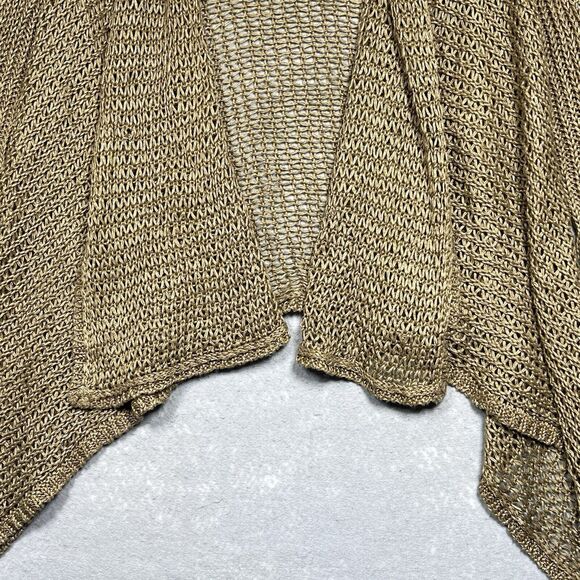 Ralph Lauren Sweater X-Large Brown Linen Open Front Shawl Cardigan Long Line - Picture 6 of 13